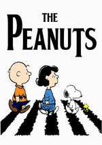 Peanuts Abbey Road cartoon artwork printed on MDF wall poster