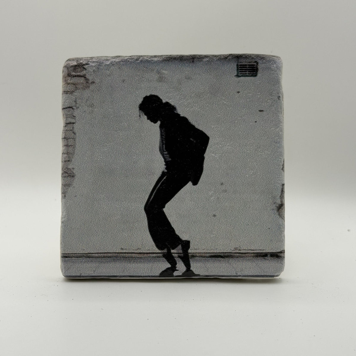 Person Skateboarding Natural Travertine Stone Coaster artwork