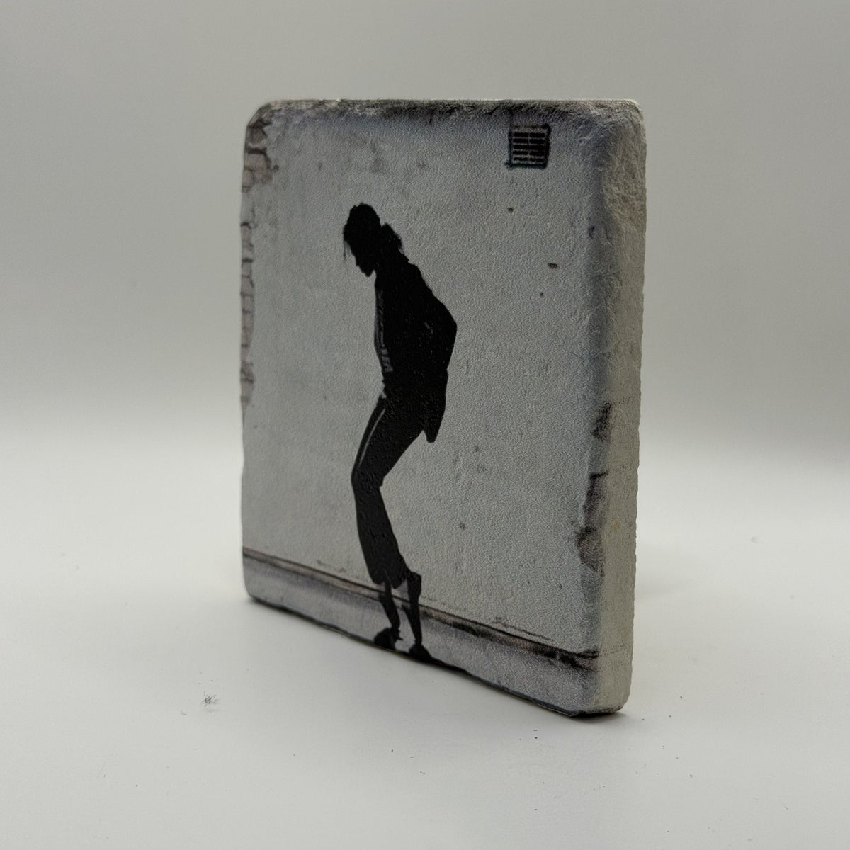 Person Skateboarding Natural Travertine Stone Coaster artwork
