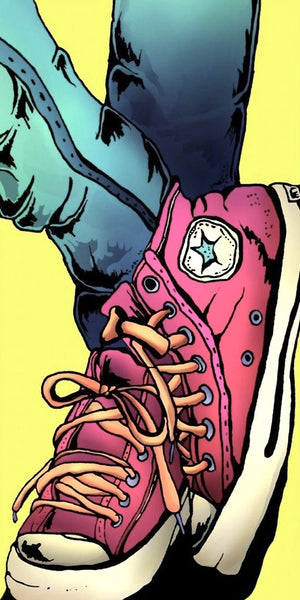 Pink Converse Chuck Taylor All Star pop art design displayed as a decorative wall sign