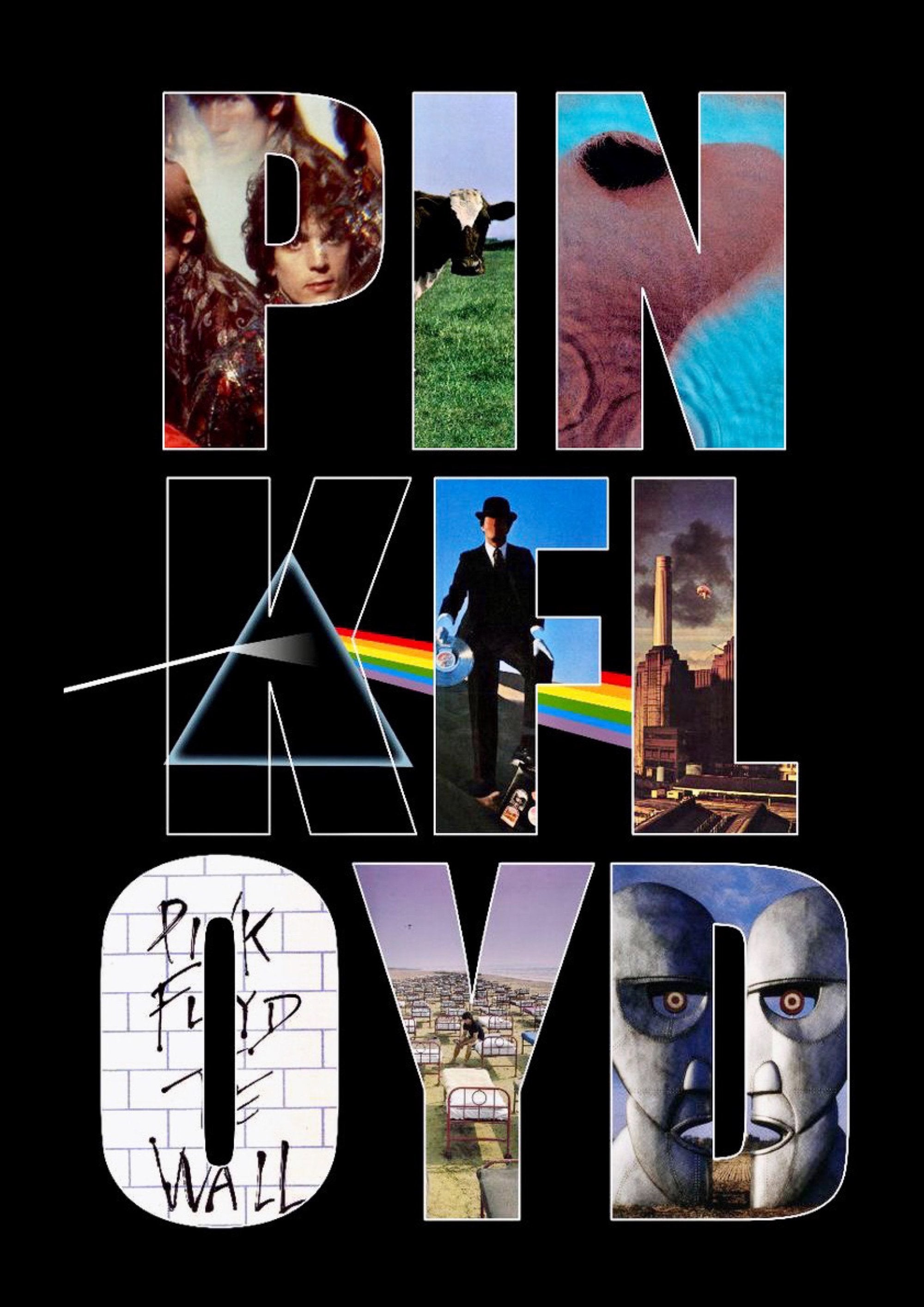 Pink Floyd album collage artwork printed on MDF wall poster