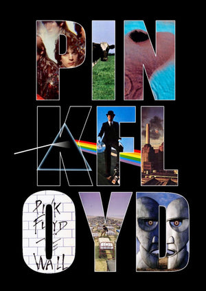 Pink Floyd album collage artwork printed on MDF wall poster