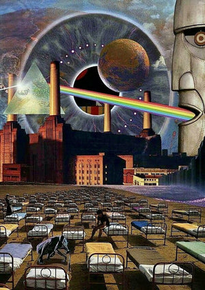 Animals Power Station artwork by Pink Floyd printed on MDF wall poster