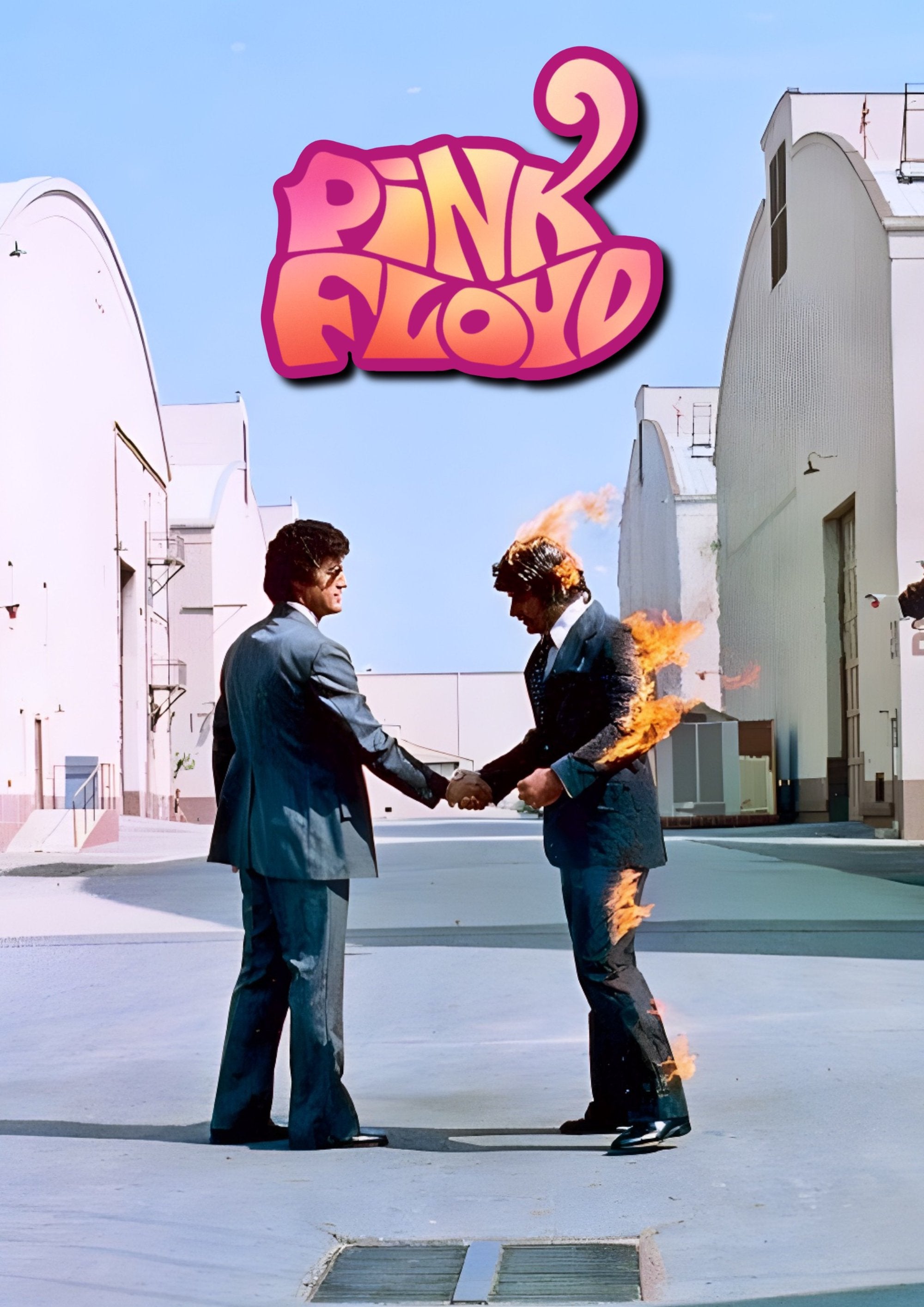 Pink Floyd Handshake artwork printed on MDF wall poster
