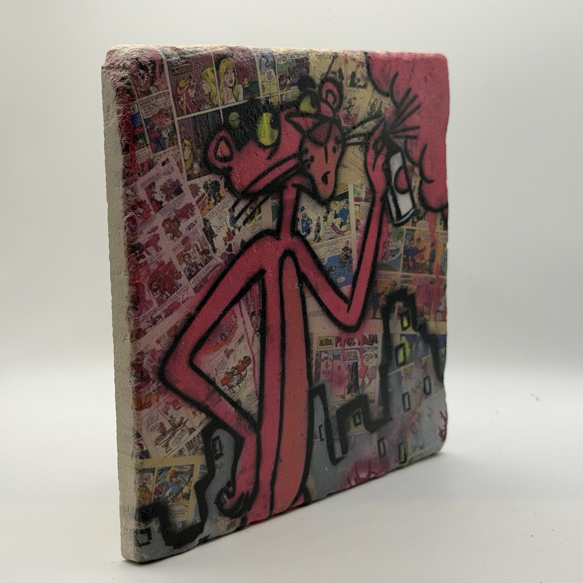 Pink Panther Spray Natural Travertine Stone Hotpad 3