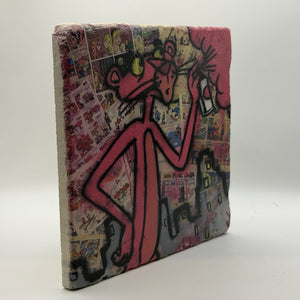 Pink Panther Spray Natural Travertine Stone Hotpad 3