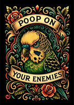 Funny Poop On Your Enemies artwork printed on MDF wall poster
