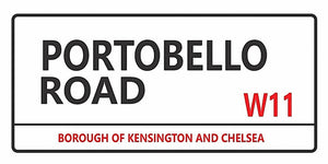 Portobello Road London market design displayed as a decorative wall sign