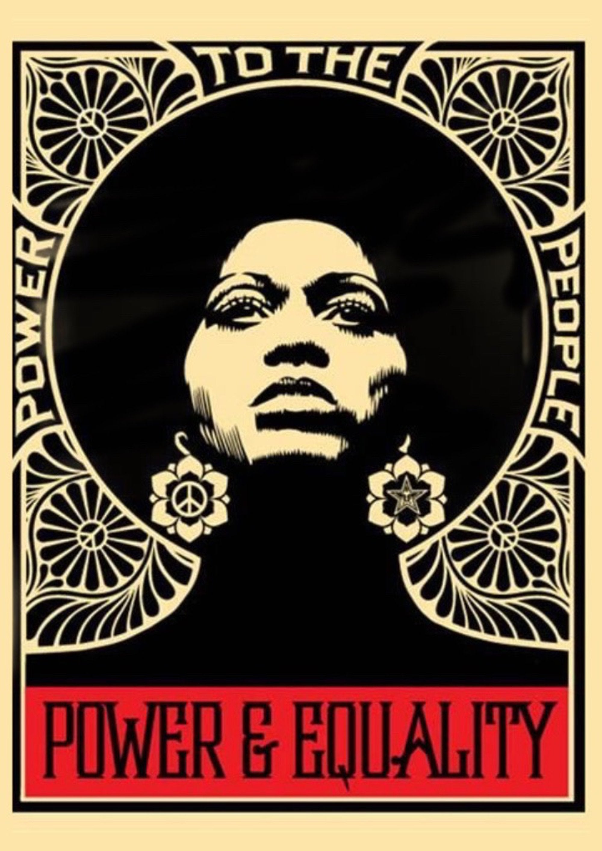 Power and Equality slogan artwork printed on MDF wall poster