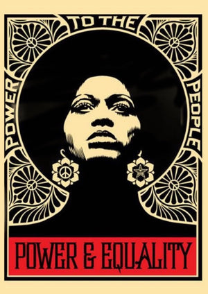 Power and Equality slogan artwork printed on MDF wall poster