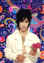 Prince's psychedelic artwork printed on MDF wall poster