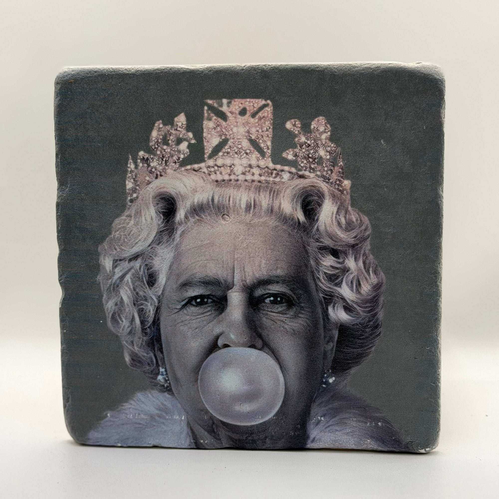 Queen Bubble Gum Natural Travertine Stone Hotpad artwork