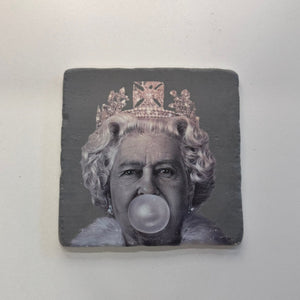 Queen Bubble Gum Natural Travertine Stone Hotpad artwork