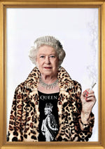 Queen Elizabeth Rebel Cleaning artwork printed on MDF wall poster