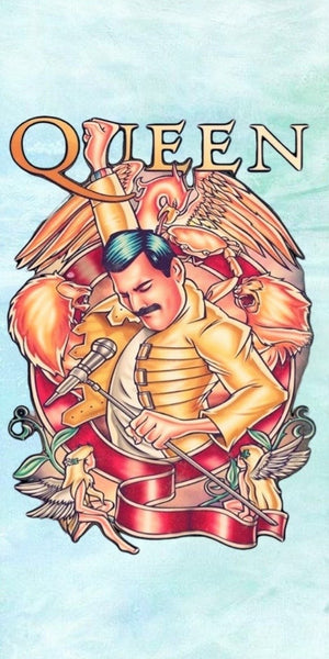 Queen Freddie Mercury crest design displayed as a decorative MDF wall sign