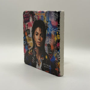 Queen Smoking Natural Travertine Stone Coaster artwork