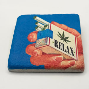 Relax Cigarette Art Stone Coaster