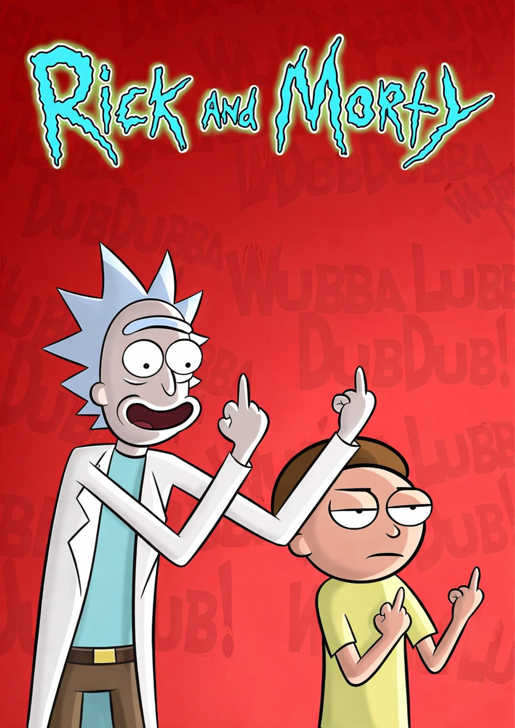 Rick and Morty Red Cartoon artwork printed on MDF wall poster