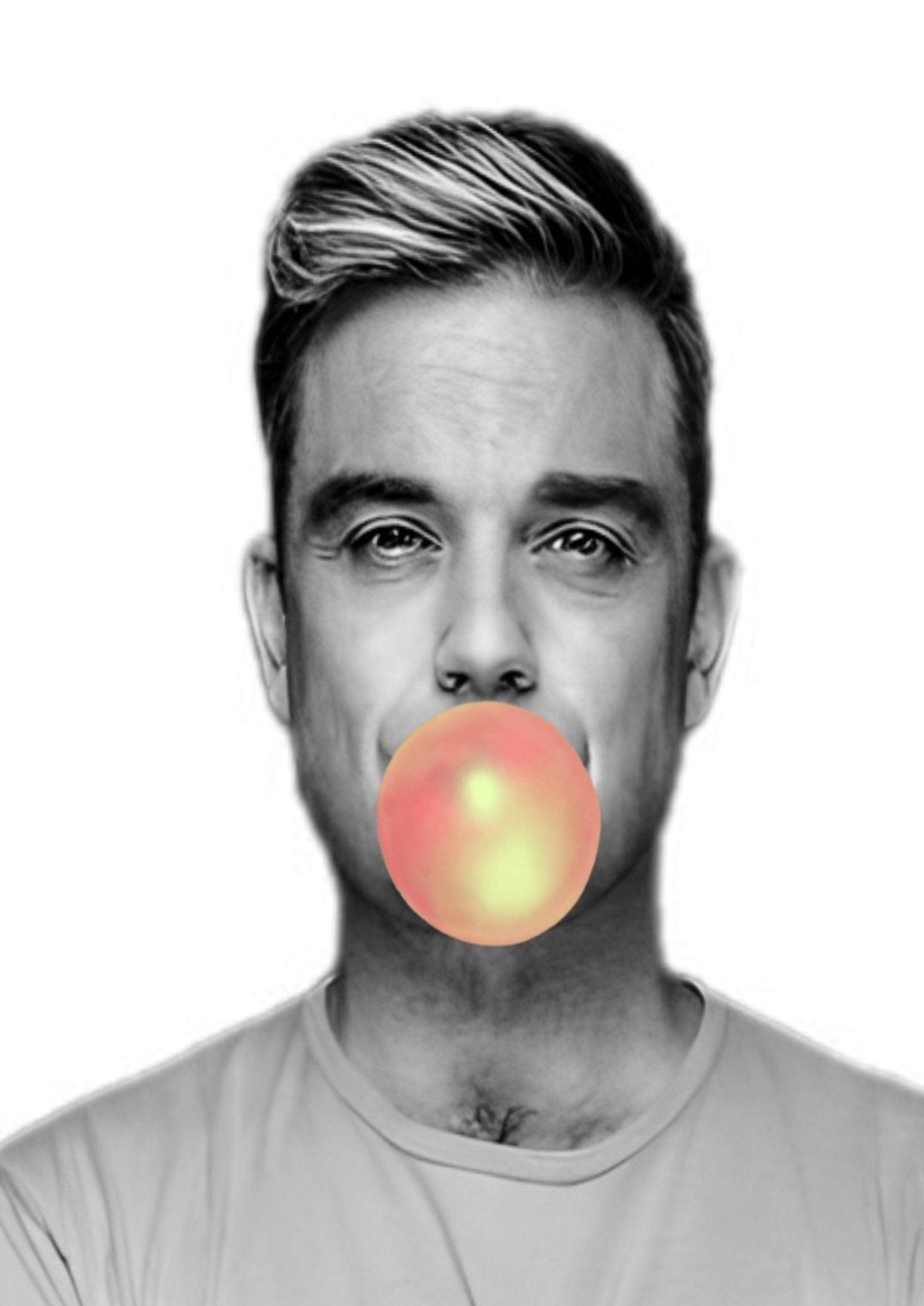Robbie Williams Bubblegum Singer artwork printed on MDF wall poster
