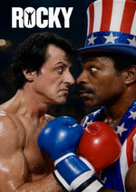 Rocky vs Apollo Creed artwork printed on MDF wall poster