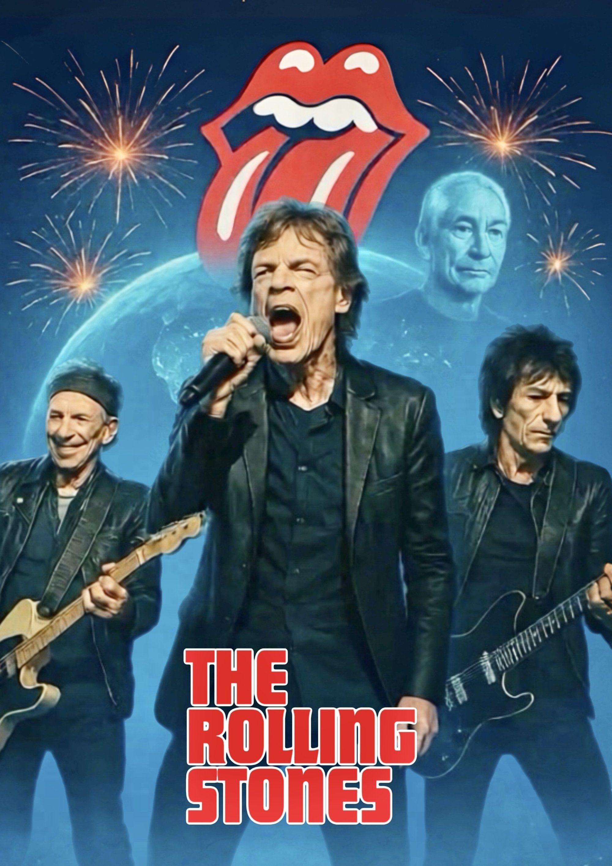 Rolling Stones Live artwork printed on MDF wall poster