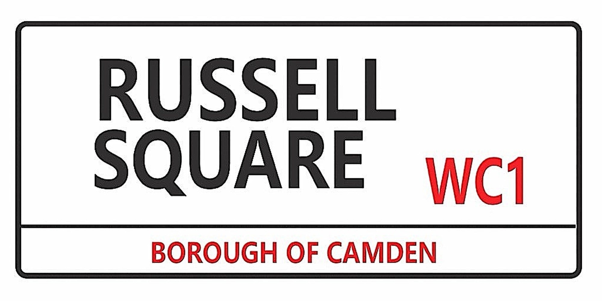 Russell Square London street sign design displayed as wall decor
