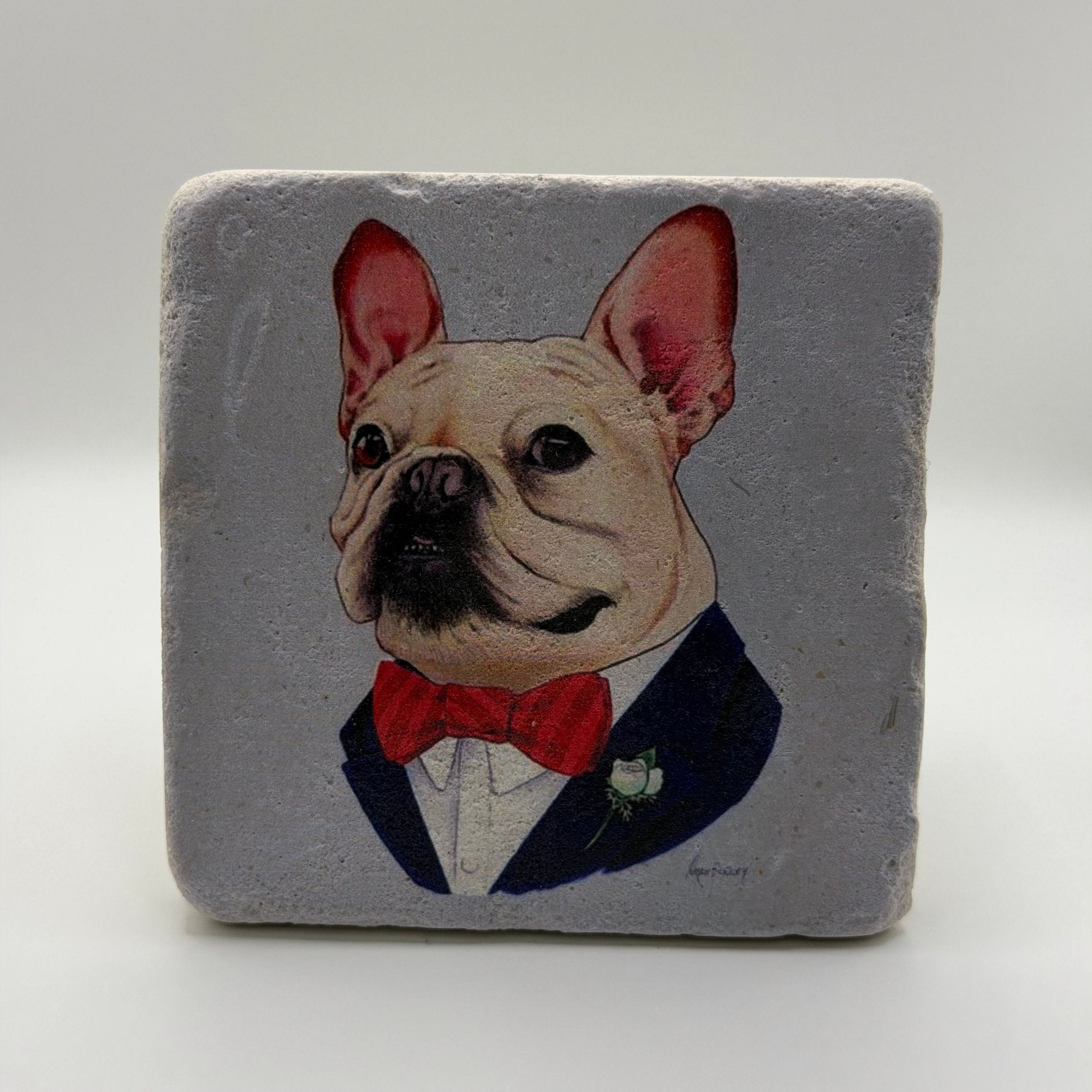 Ryan Berkley Bestiary Frenchie Bulldog Portrait Stone Coaster