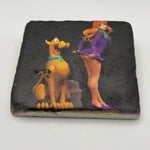 Scooby-Doo and Daphne Blake artwork printed on square travertine stone coaster