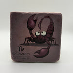 Scorpio astrological symbol printed on square travertine stone coaster