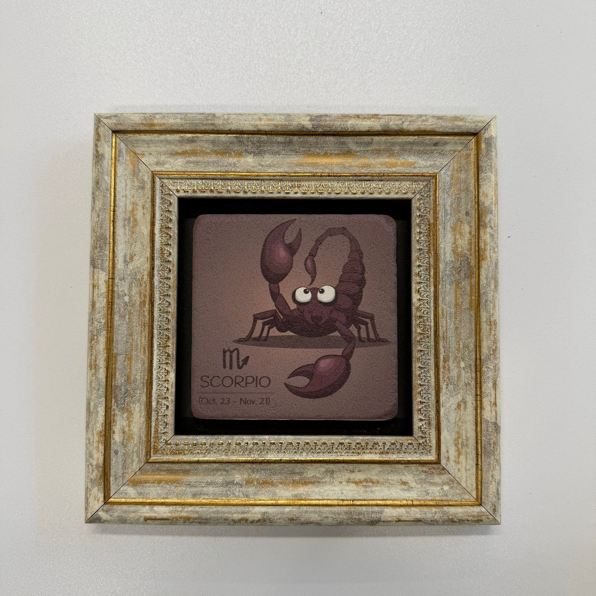 Variant Mapping v4 | scorpio-natural-travertine-stone-coaster | with Gold Frame | sha256:893e6a7664a9