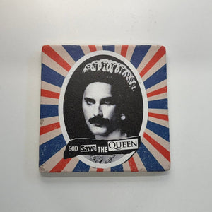 Sex Pistols God Save The Queen Natural Travertine Stone Hotpad artwork