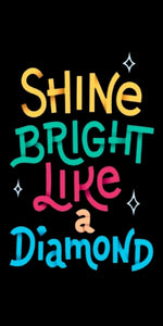 Shine Bright Like a Diamond quote design displayed as a decorative wall sign