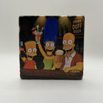 Simpsons Family Drink Duff Beer Natural Travertine Stone Coaster premium artwork