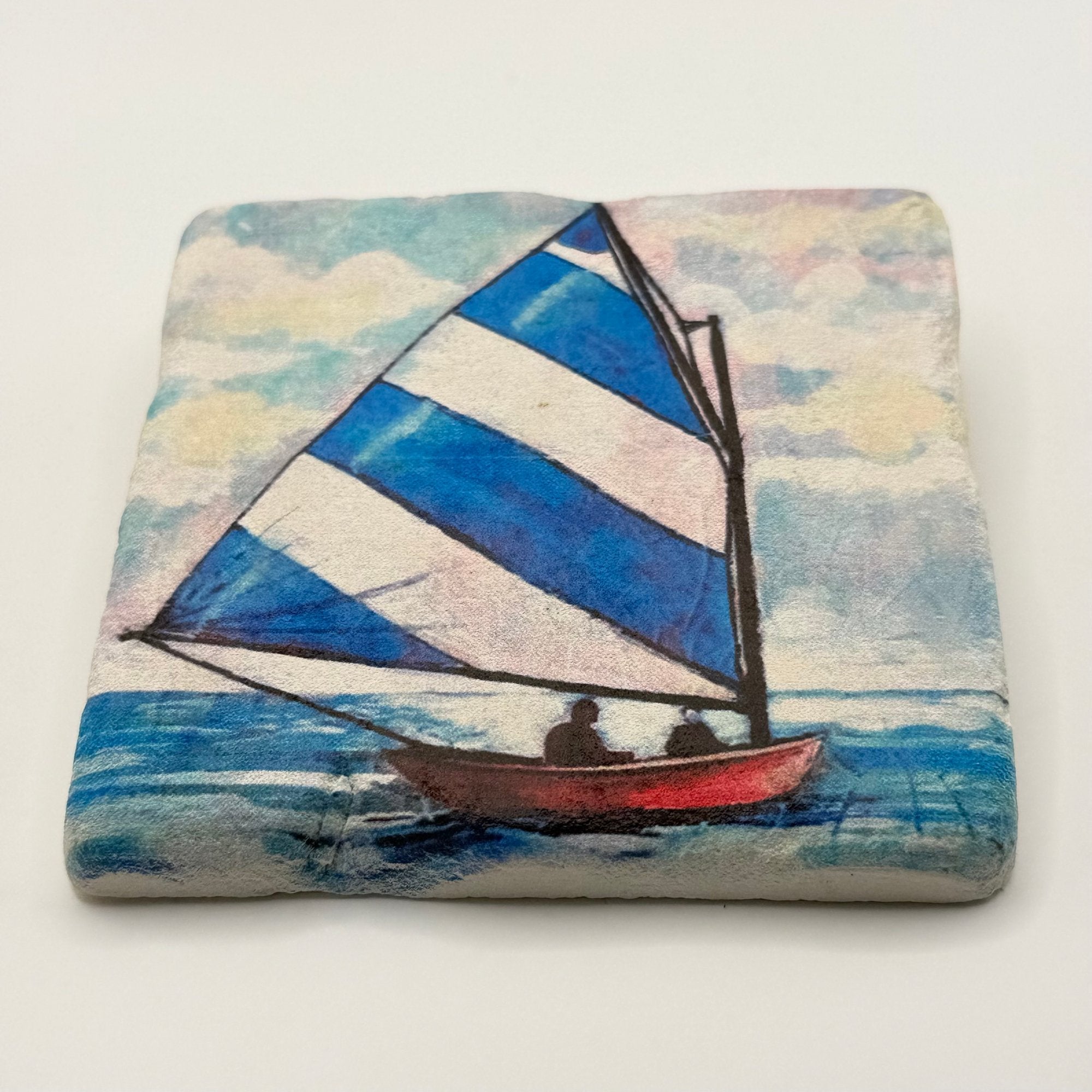 Coastal Small Boat Stone Coaster