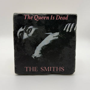 The Smiths album cover artwork printed on square travertine stone coaster