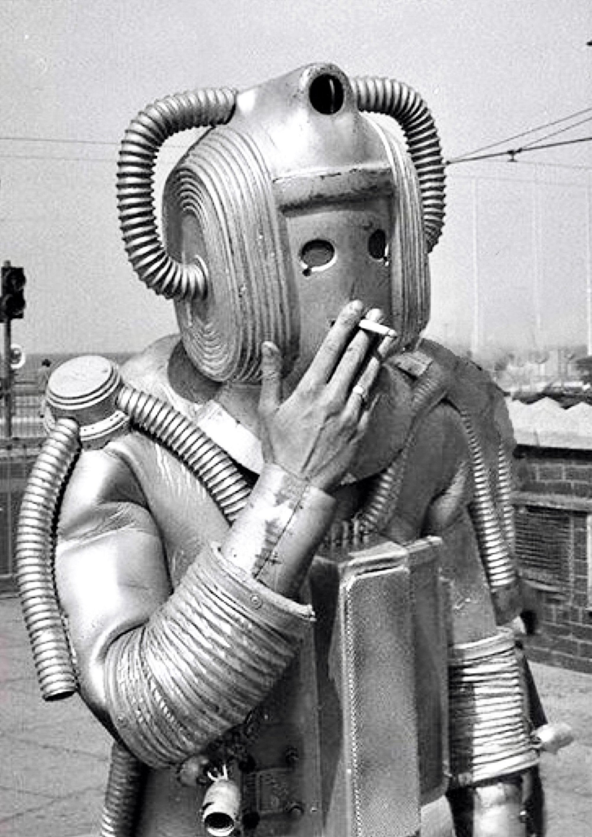 Smoking Cyberman slogan printed on MDF wall poster