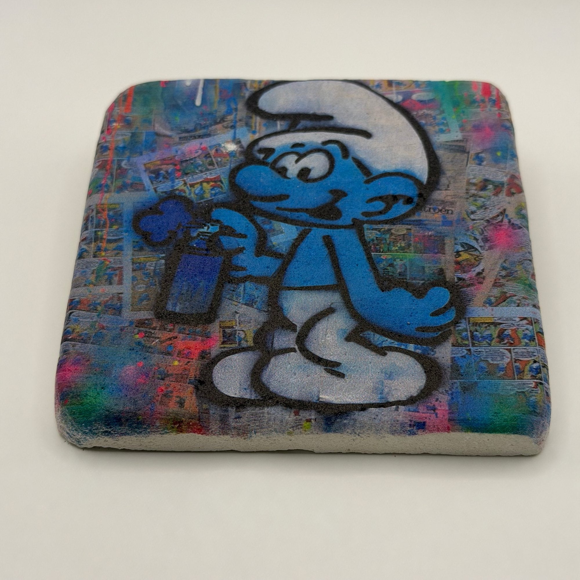 Smurf Graffiti Stone Coaster