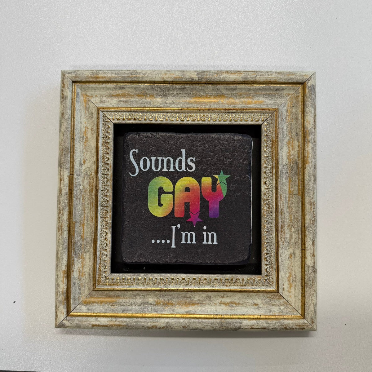 Variant Mapping v4 | sounds-gay-im-in-natural-stone-coaster | with Gold Frame | sha256:4a58142b954b
