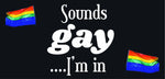 Sounds Gay I'm in quote design displayed as a decorative wall sign