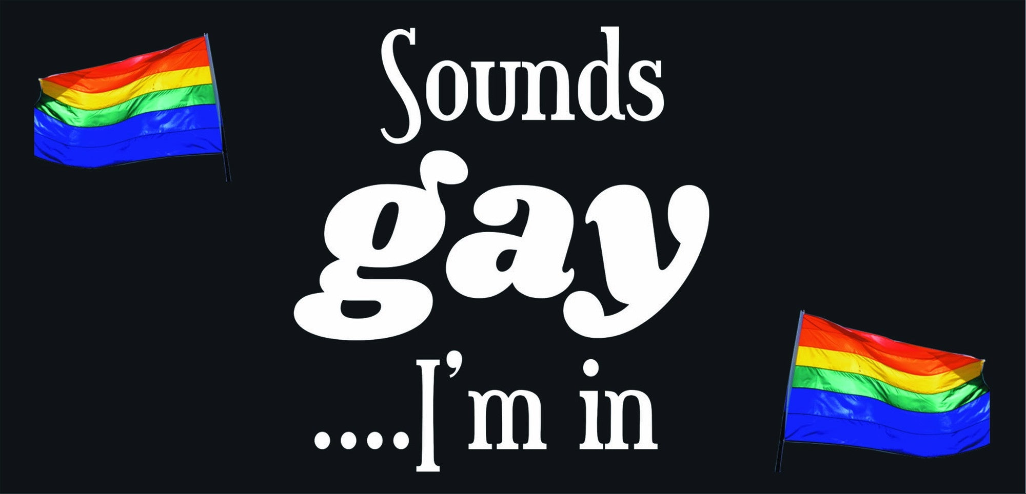 Sounds Gay I'm in quote design displayed as a decorative wall sign