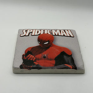 Spider Man Natural Travertine Stone Coaster artwork