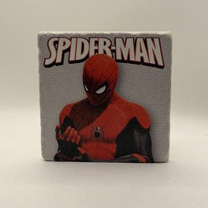 Spider Man Natural Travertine Stone Coaster artwork