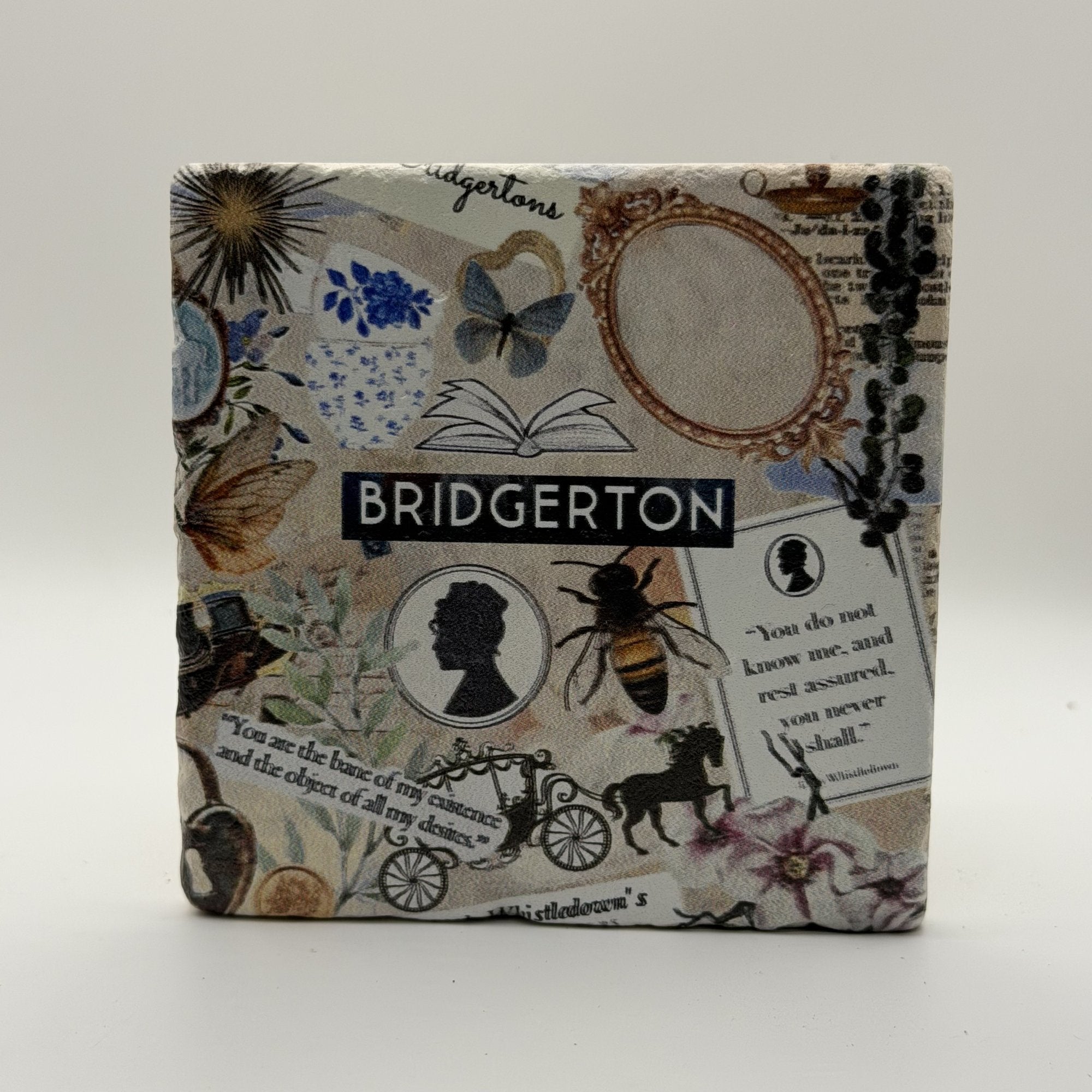 Subject To Be Identified Natural Travertine Stone Coaster artwork