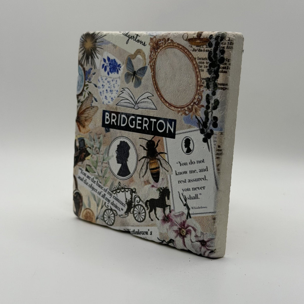 Subject To Be Identified Natural Travertine Stone Coaster artwork
