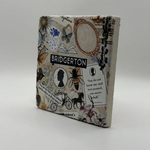 Subject To Be Identified Natural Travertine Stone Coaster artwork