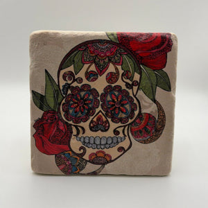Sugar Skull Stone Coaster