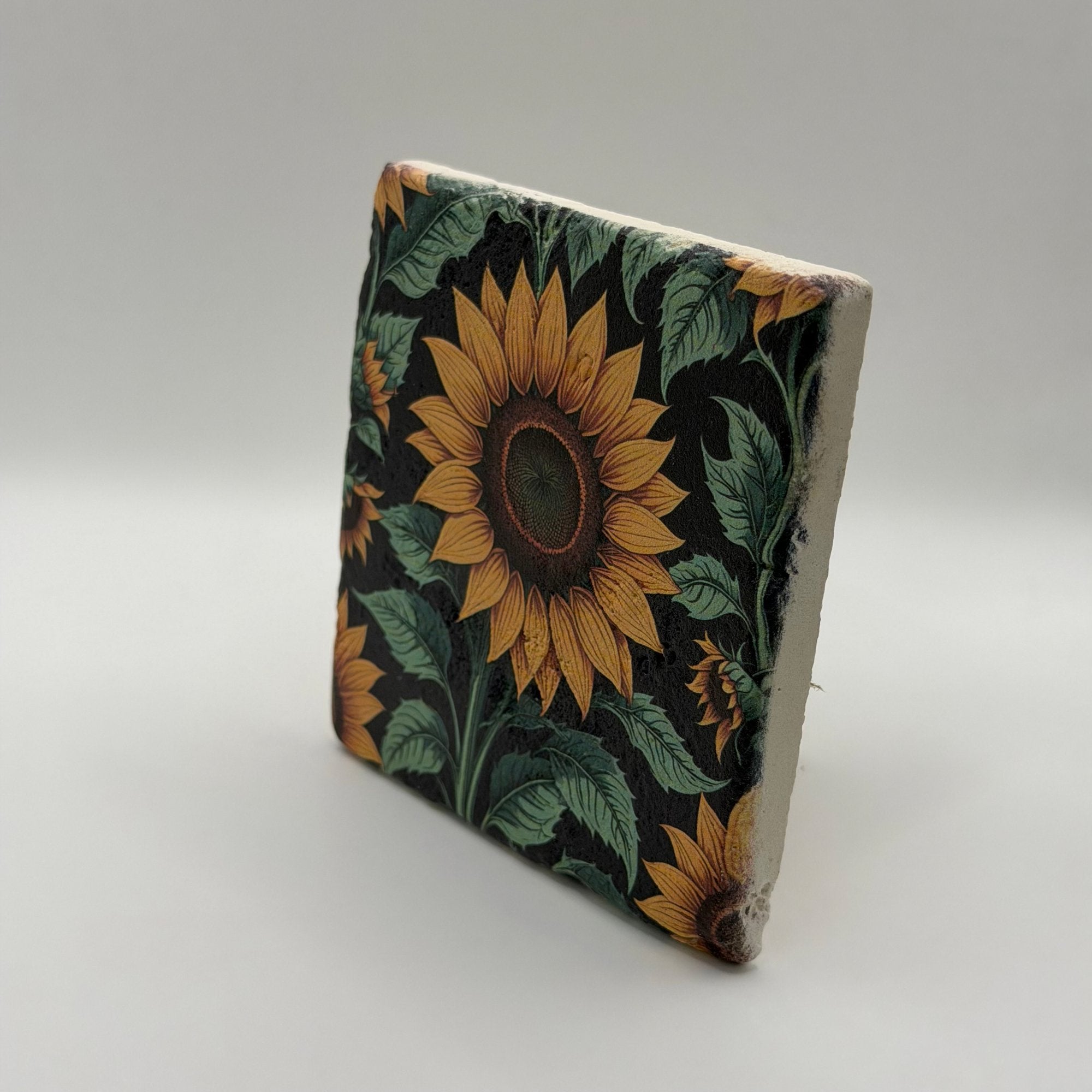 Vintage Sunflower Stone Coaster
