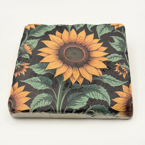 Vintage Sunflower Stone Coaster