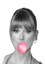 Taylor Swift bubblegum artwork printed on MDF wall poster
