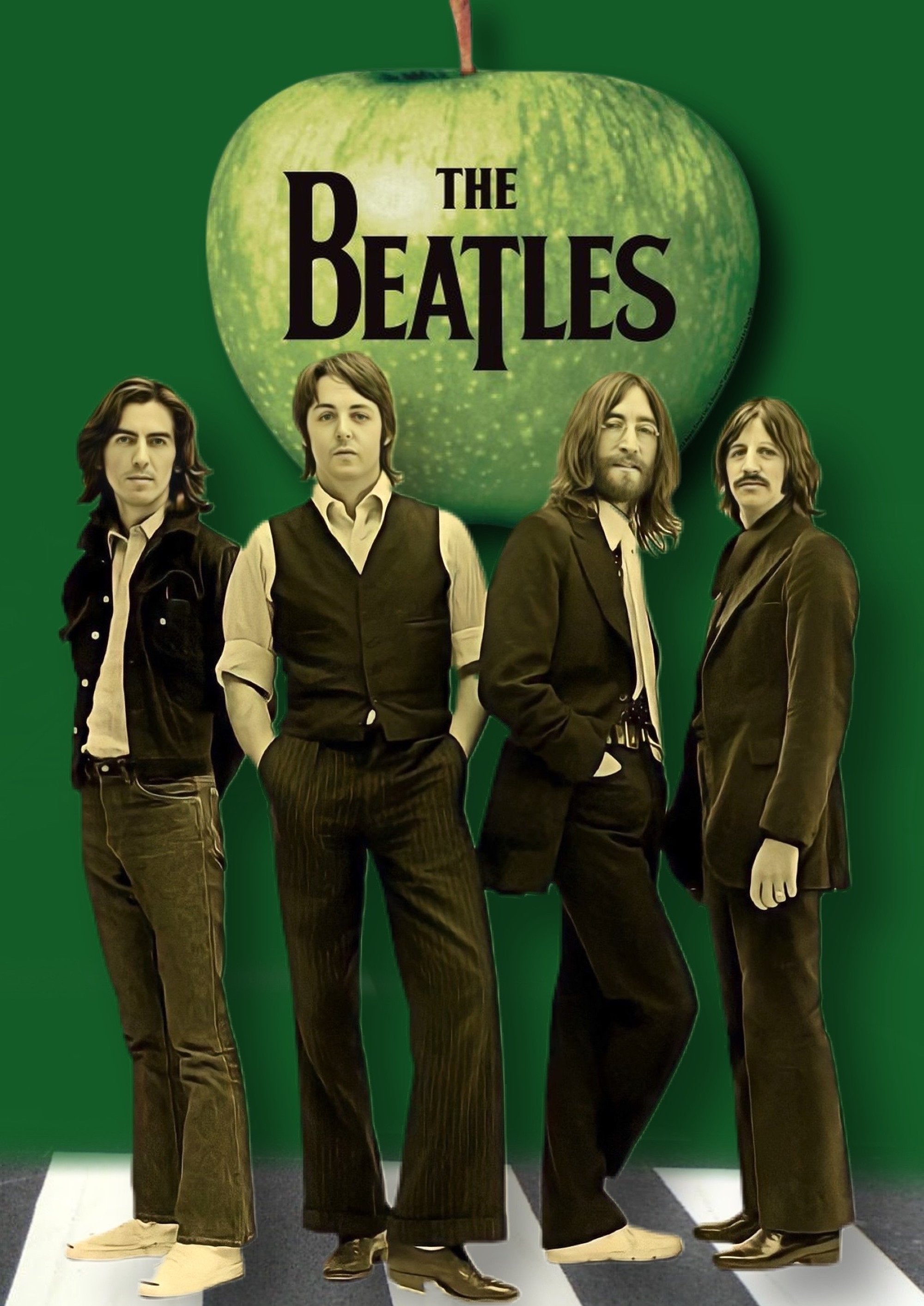 The Beatles Abbey Road artwork printed on MDF wall poster